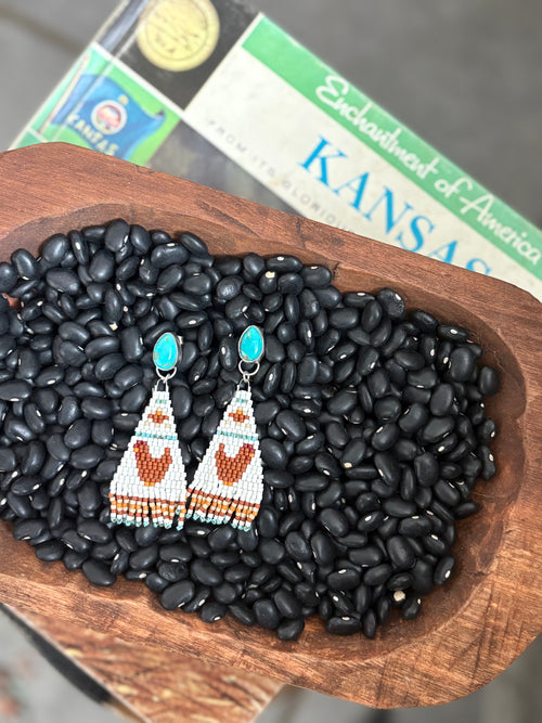 Red Chicken Beaded Dangles