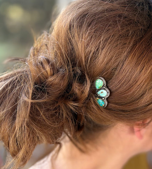 *IMPERFECT* Sonoran 3-stone hairpin